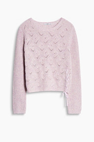 Esprit Trui met veterdetail, 100% katoen Violet for Women