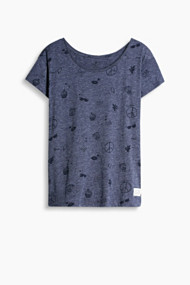 Esprit Slub jersey T-shirt met artwork print Grey Blue for Women