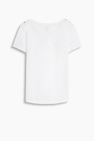 Esprit Basic T-shirt met mooie details White for Women