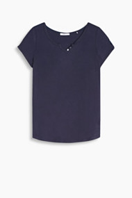 Esprit Soepel Henley-T-shirt Dark Blue for Women