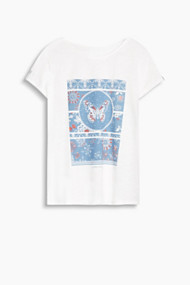 Esprit Vlinder-T-shirt van een katoenmix Off White for Women