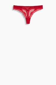 Esprit Hipster-string van mesh en kant Cherry Red for Women