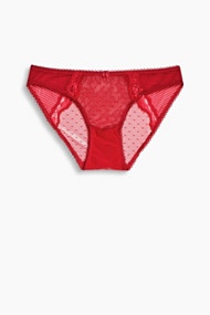 Esprit Hipster-slip van mesh en kant Cherry Red for Women