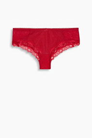 Esprit Hipster-short van mesh en kant Cherry Red for Women