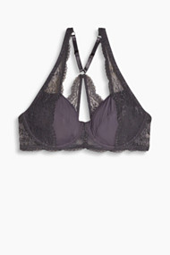 Esprit Ongewatteerde beugel-bh van kant Dark Grey for Women