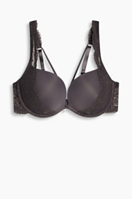 Esprit Push-up-bh met fijne kant Dark Grey for Women