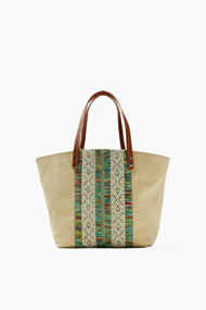 Esprit Canvas shopper met boho stiksel Off White for Women