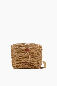 Esprit Schoudertas van gevlochten bast Camel for Women