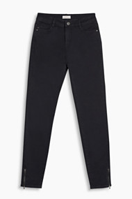 Esprit Kortere stretchbroek met hoge taille Navy for Women