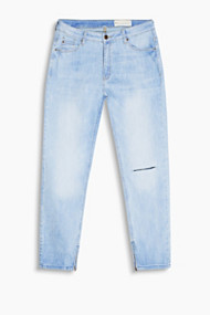 Esprit High-waisted jeans met zoomritsen Blue Light Washed for Women