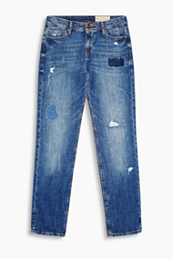 Esprit 5-pocket-jeans met destroyed look Blue Medium Washed for Women