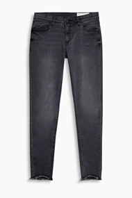 Esprit Stretchjeans met rafelige zomen Black Dark Washed for Women