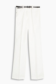 Esprit Nette, satijnen broek met smalle riem Off White for Women