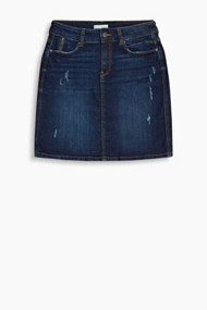 Esprit Rok van stretchy denim met used look Blue Dark Washed for Women