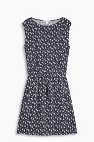Esprit Soepele kokerjurk met een print all-over Navy for Women