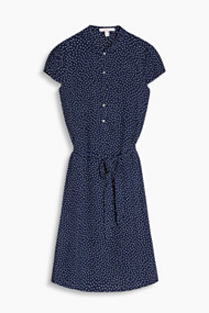 Esprit Soepele blousejurk met stippen Navy for Women