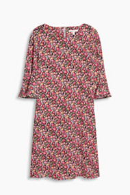 Esprit Soepele geweven jurk met millefleurs Pink for Women