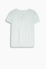 Esprit Fijn gestructureerde blouse in Henley stijl Light Aqua Green for Women