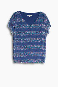 Esprit Fijne chiffon blouse met knoopdetails Bright Blue for Women