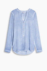 Esprit Soepele blouse met trendy kleur Grey Blue for Women