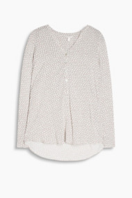 Esprit Soepele Henley blouse met fijne print Off White for Women