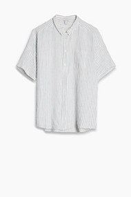 Esprit Luchtige gestreepte blouse, linnenmix Grey Blue for Women