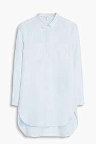 Esprit Lange blouse van 100% linnen Light Blue for Women