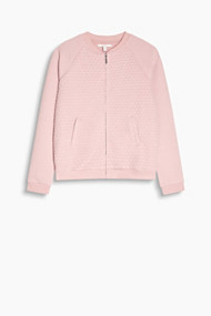 Esprit Bomberjack van doorstikte jersey Old Pink for Women