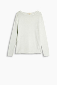 Esprit Gestructureerde trui van katoen/linnen Light Aqua Green for Women