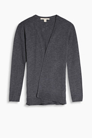 Esprit Basic, open vest, 100% katoen Dark Grey for Women