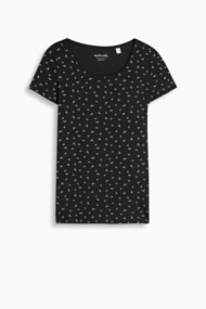 Esprit Shirt met fijne print, katoen-stretch Black for Women
