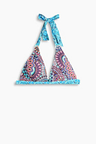 Esprit Gewatteerde halter-bh met etnoprint Pink Fuchsia for Women