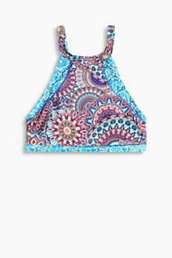 Esprit Gewatteerde haltertop met etnische print Pink Fuchsia for Women