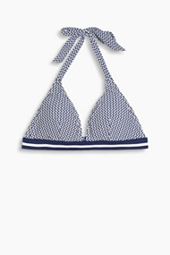 Esprit Gewatteerde haltertop met fijne print Navy for Women
