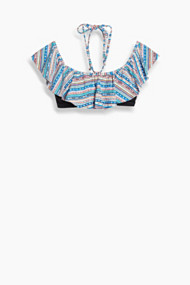 Esprit Gewatteerde bandeautop met volant Pink Fuchsia for Women