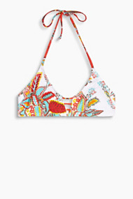 Esprit Gewatteerde haltertop met bloemenprint White for Women