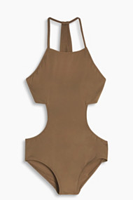 Esprit Gewatteerd badpak met cut-outs Dark Khaki for Women