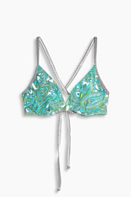 Esprit Ongewatteerde beugeltop met paisleyprint Aqua Green for Women