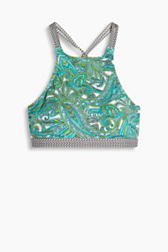 Esprit Gewatteerde top met paisleyprint Aqua Green for Women