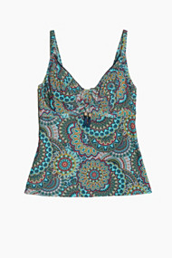 Esprit Ongewatteerde lange top, big cups Turquoise for Women