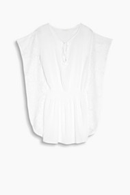 Esprit Soepele strandtuniek met gehaakte details Off White for Women