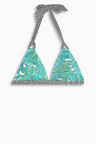 Esprit Gewatteerde haltertop met paisleyprint Aqua Green for Women