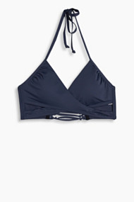 Esprit Gewatteerde top met sierelement achter Grey Blue for Women