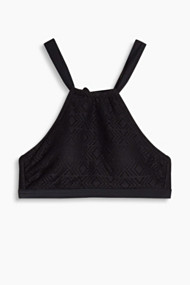 Esprit Gewatteerde top met luchtige laser cut Black for Women