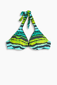 Esprit Ongewatteerde haltertop, gebatikte print Aqua Green for Women