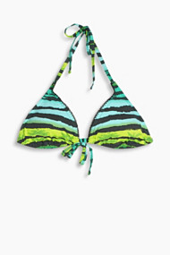 Esprit Gewatteerde triangeltop met gebatikte print Aqua Green for Women