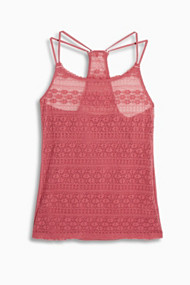Esprit Kanten topje met jersey achterpand Blush for Women