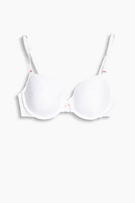 Esprit Gewatteerde beugel-bh met gaatjespatroon White for Women