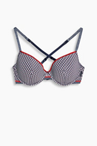 Esprit Gewatteerde beugel-bh met kleine print Navy for Women