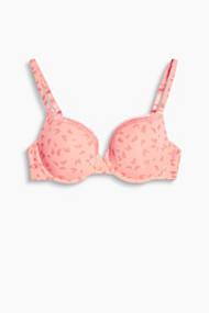 Esprit Gewatteerde beugel-bh met print en kant Coral for Women